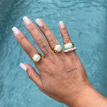 Natural Round Baroque Pearl Open Ring - Gembea Jewelry
