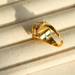 Natural Round Baroque Pearl Open Ring - Gembea Jewelry