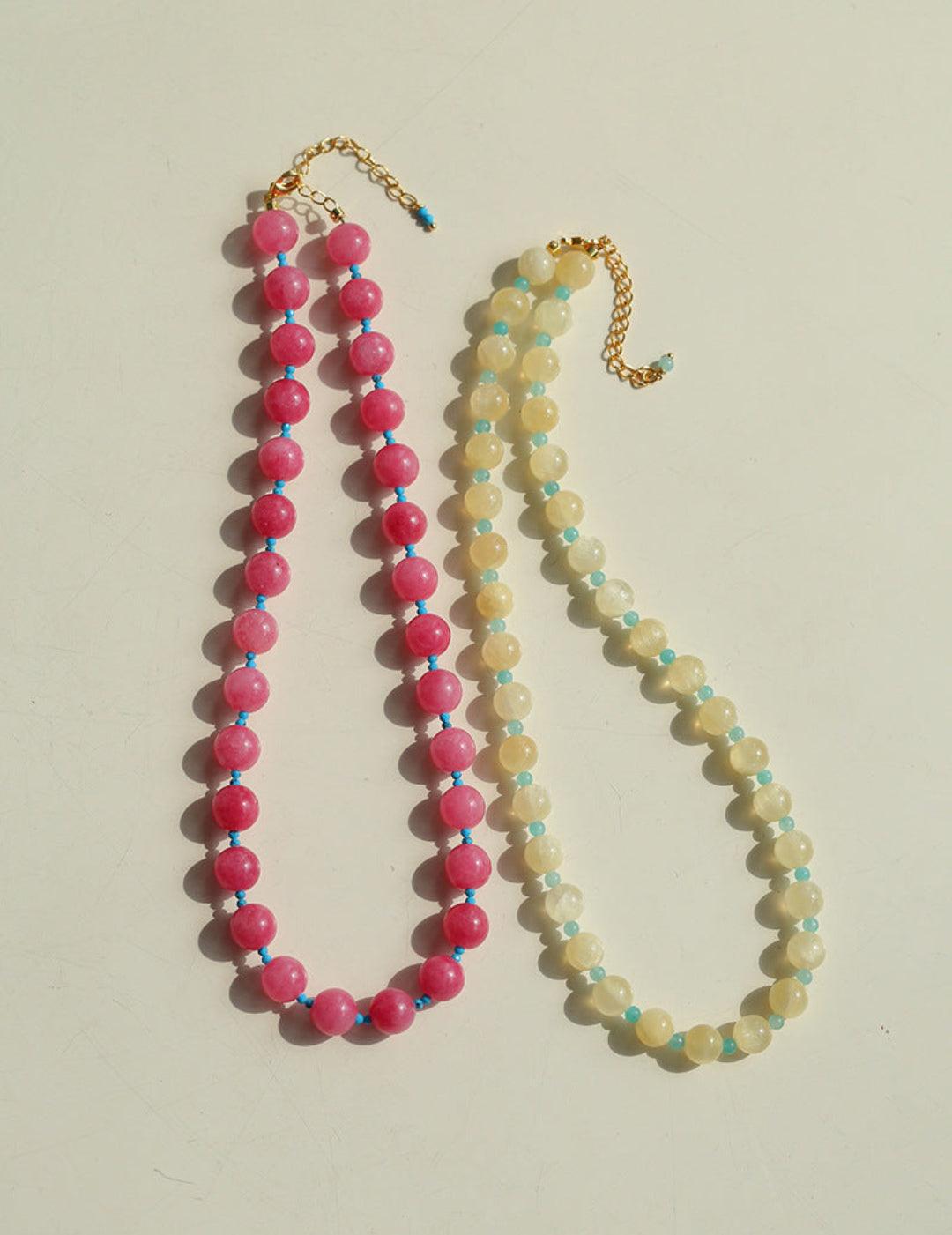 Spring Heartbeat Rose Red Gemstone Necklace - Gembea Jewelry