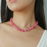 Spring Heartbeat Rose Red Gemstone Necklace - Gembea Jewelry