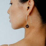 Natural Stone Round Beads Drop Ear Hooks Earrings gembea jewelry