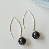 Natural Stone Round Beads Drop Ear Hooks Earrings gembea jewelry
