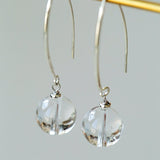 Natural Stone Round Beads Drop Ear Hooks Earrings gembea jewelry