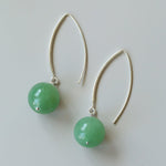 Natural Stone Round Beads Drop Ear Hooks Earrings gembea jewelry