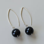 Natural Stone Round Beads Drop Ear Hooks Earrings gembea jewelry