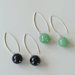 Natural Stone Round Beads Drop Ear Hooks Earrings gembea jewelry