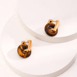 Natural Tiger Eye Gemstone Earrings - Gembea Jewelry