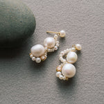 Nice Freshwater Pearl Drop Earrings-Champagne gembea jewelry