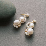 Nice Freshwater Pearl Drop Earrings-Champagne gembea jewelry