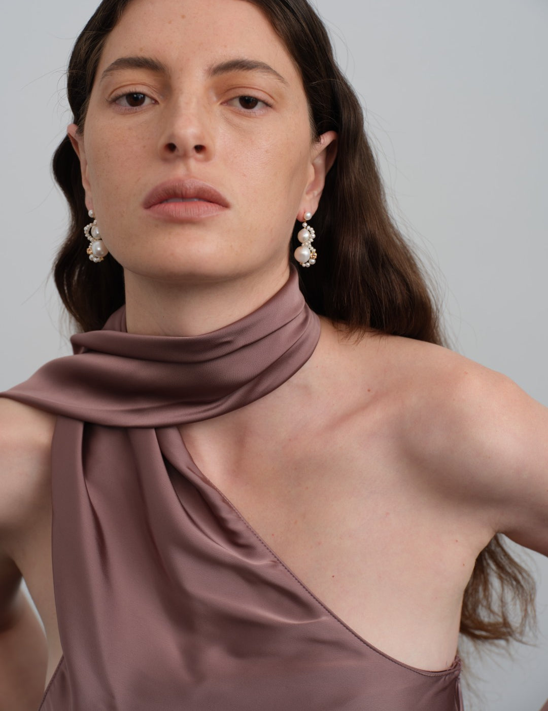 Nice Freshwater Pearl Drop Earrings-Champagne gembea jewelry