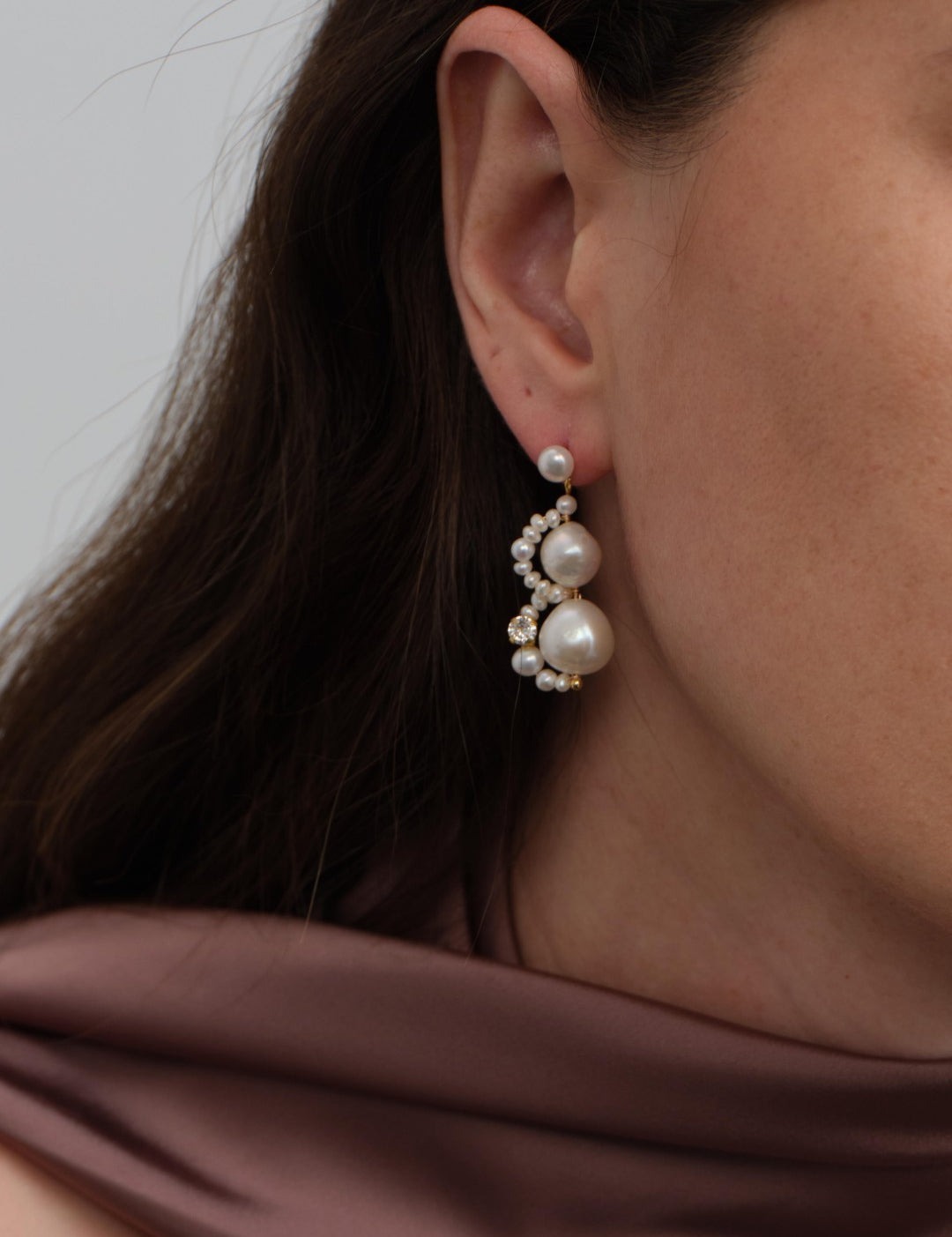 Nice Freshwater Pearl Drop Earrings-White gembea jewelry