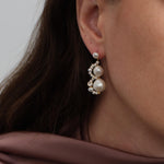 Nice Freshwater Pearl Drop Earrings-White gembea jewelry