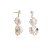 Nice Freshwater Pearl Drop Earrings-Blue gembea jewelry