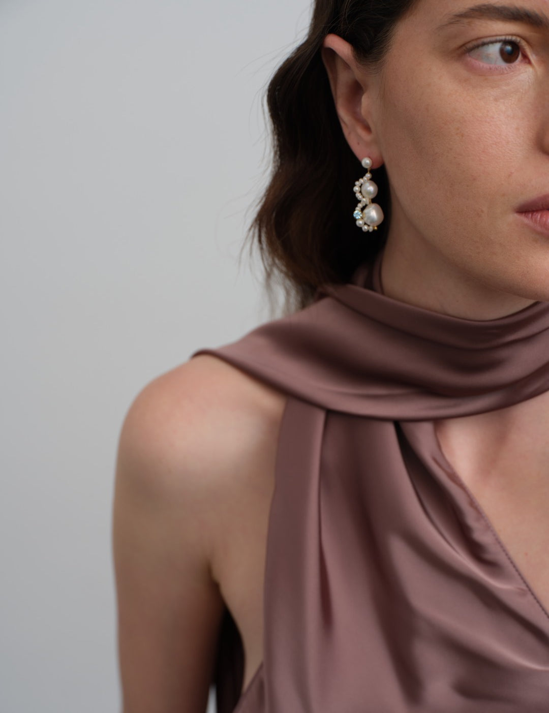 Nice Freshwater Pearl Drop Earrings-Blue gembea jewelry