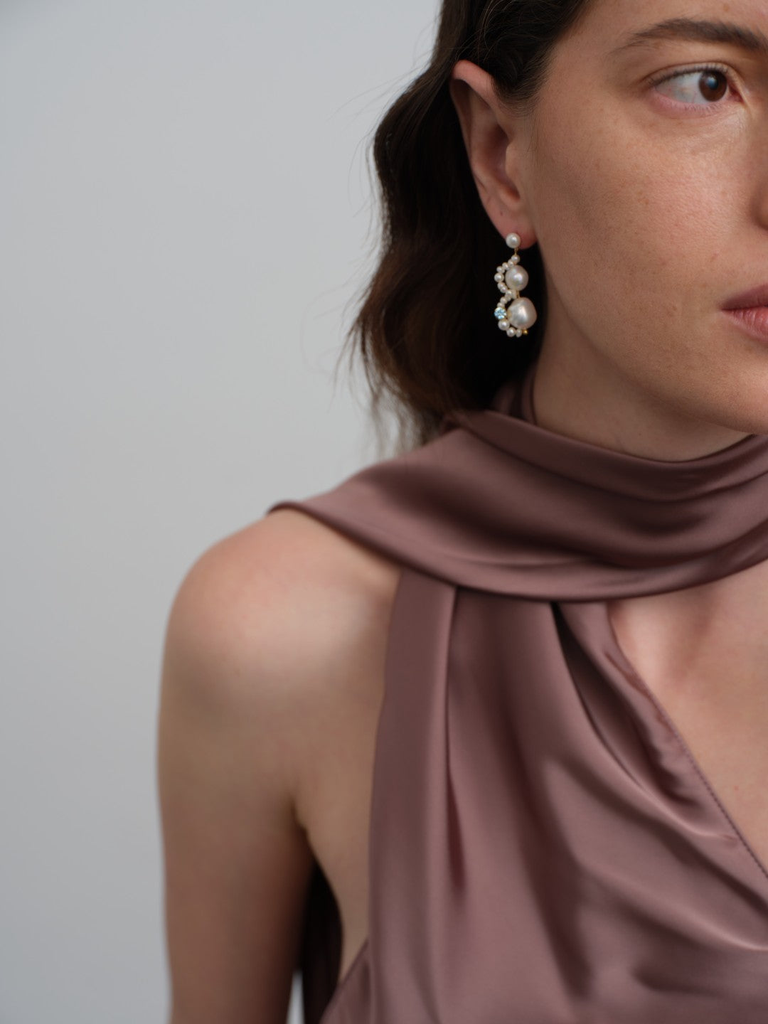 Nice Freshwater Pearl Drop Earrings-Blue gembea jewelry