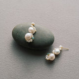 Nice Freshwater Pearl Drop Earrings-Blue gembea jewelry