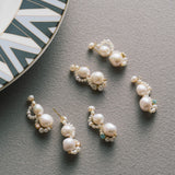 Nice Freshwater Pearl Drop Earrings-Champagne gembea jewelry