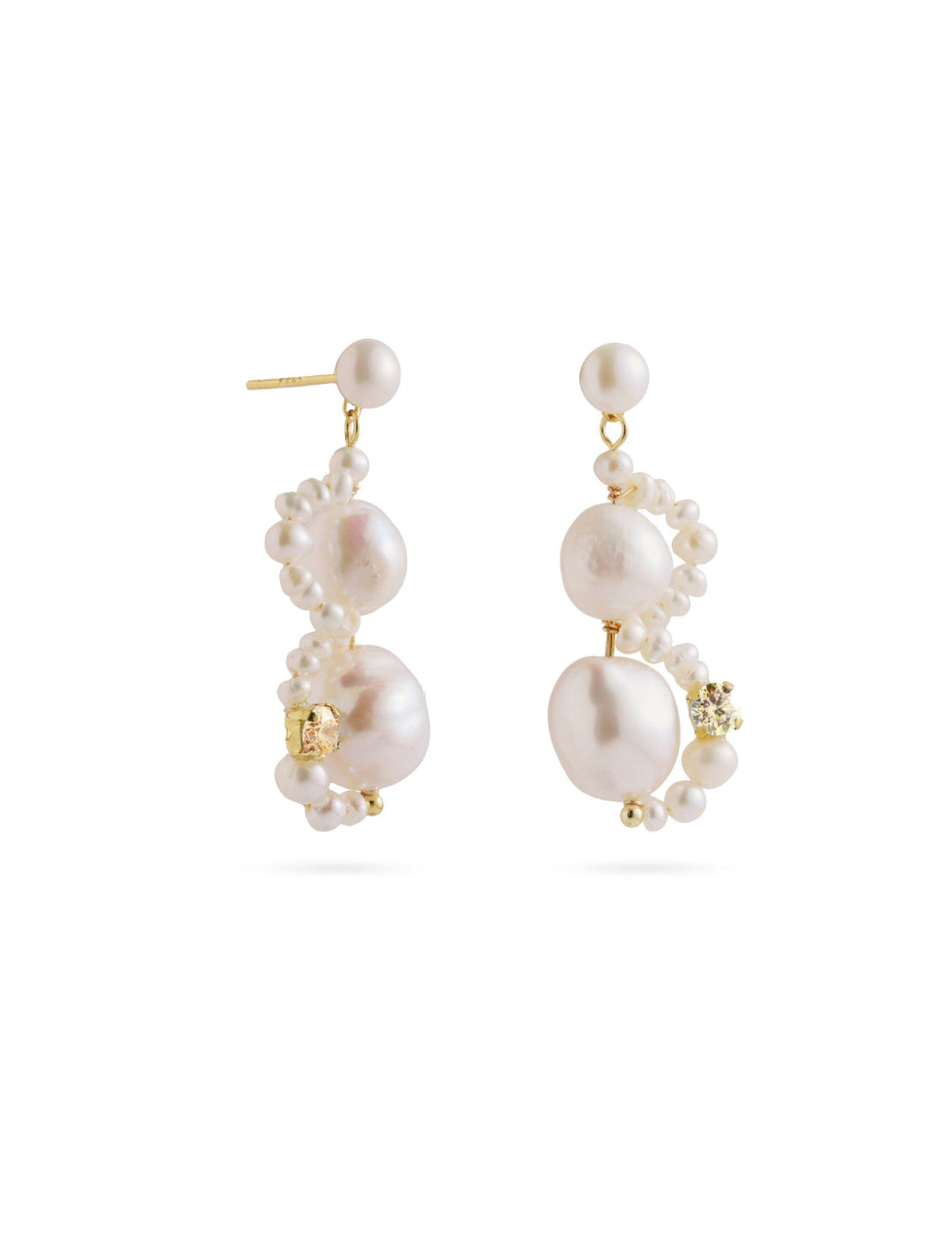 Nice Freshwater Pearl Drop Earrings-Champagne gembea jewelry