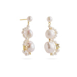 Nice Freshwater Pearl Drop Earrings-Champagne gembea jewelry