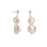 Nice Freshwater Pearl Drop Earrings-Champagne gembea jewelry