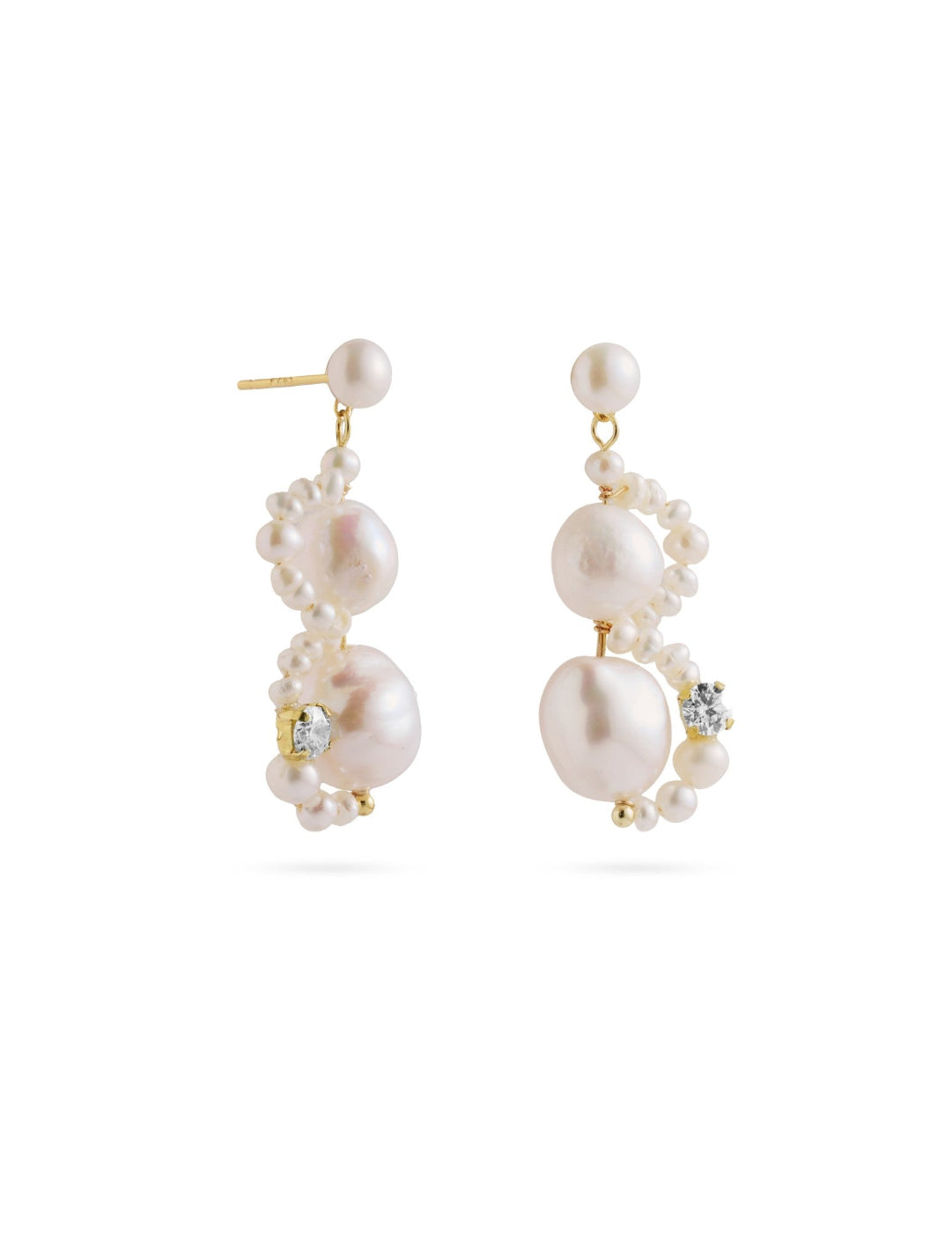Nice Freshwater Pearl Drop Earrings-White gembea jewelry