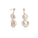 Nice Freshwater Pearl Drop Earrings-White gembea jewelry