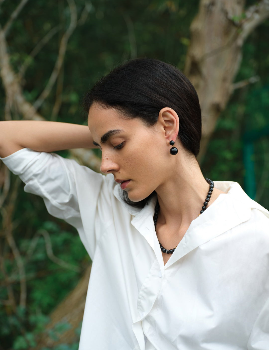 Nightshade Berry Black Agate Drop Earrings gembea jewelry