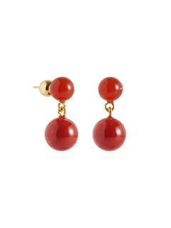 Nightshade Berry Red Agate Drop Earrings gembea jewelry