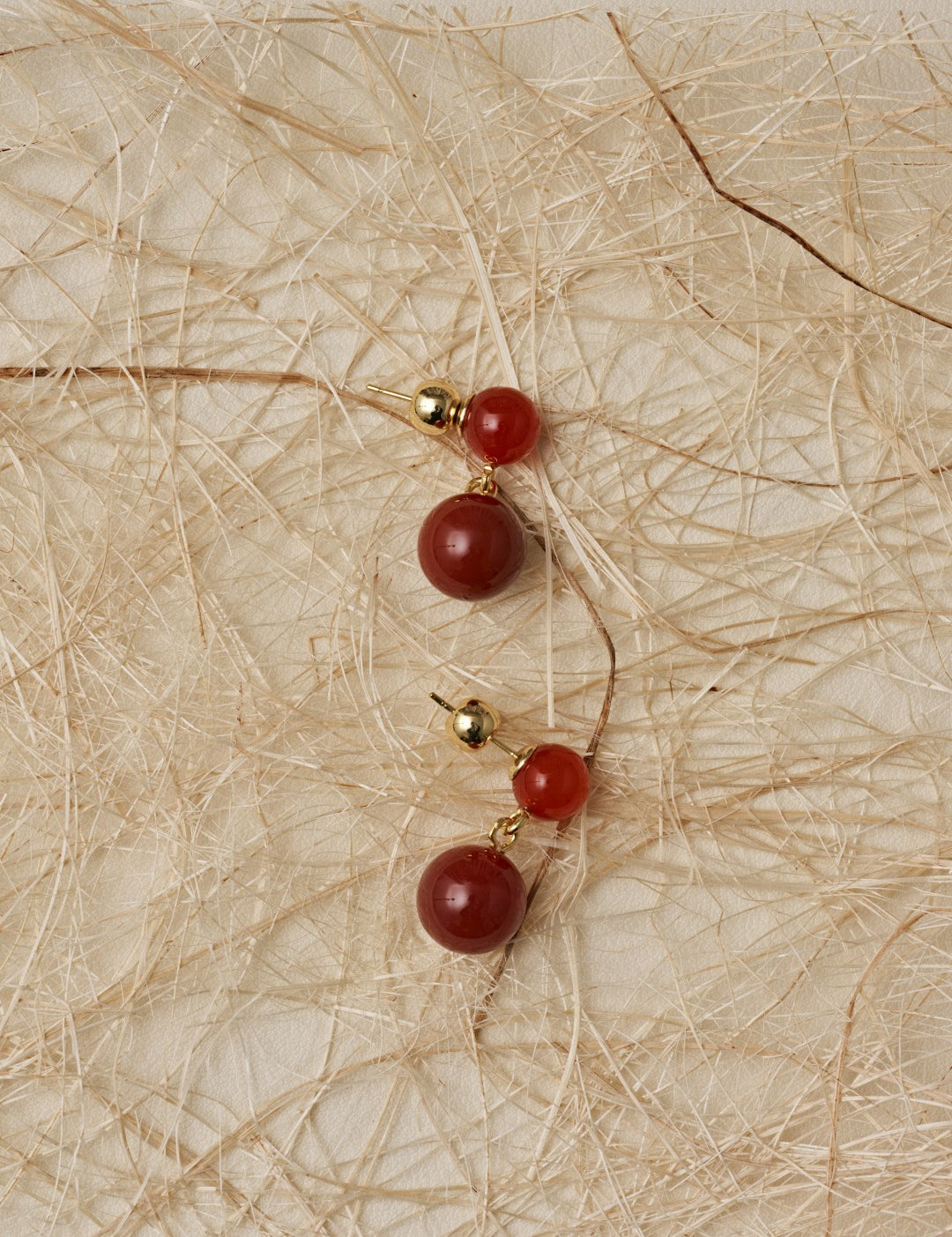 Nightshade Berry Red Agate Drop Earrings gembea jewelry