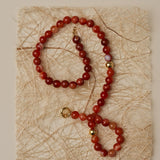 Nightshade Berry Striped Red Agate Necklace gembea jewelry