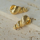 Spiral Grain Conch Stud Earrings