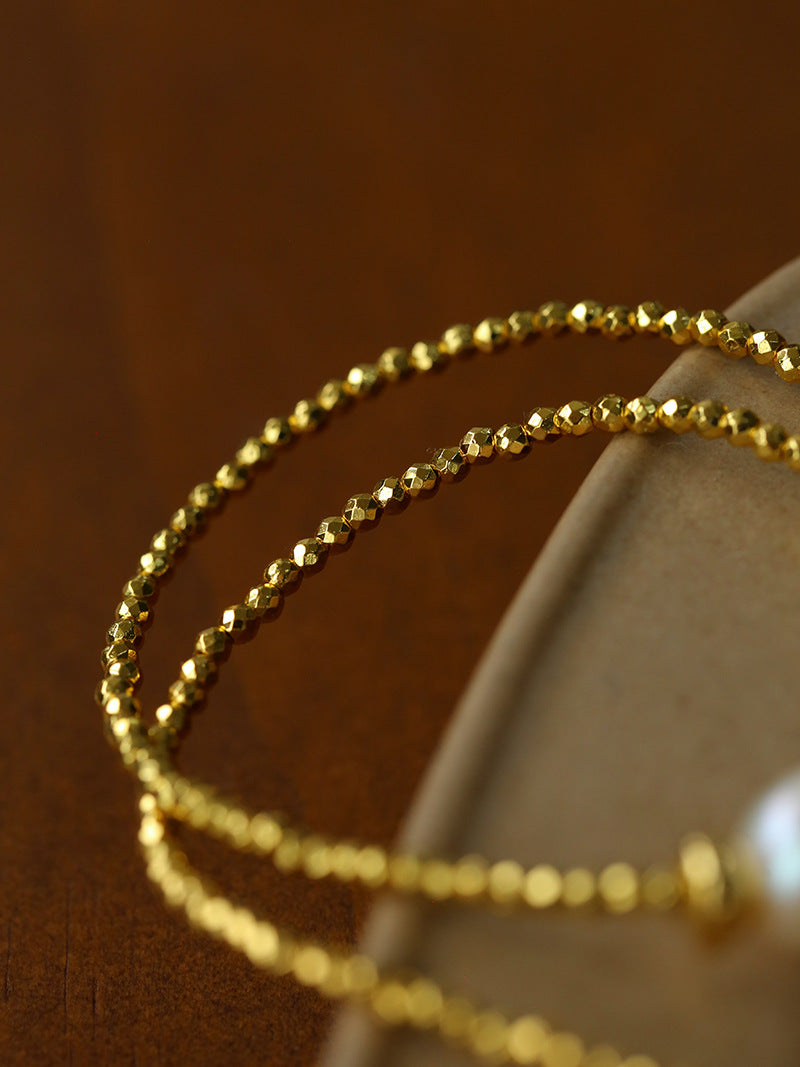 Faceted Beaded Baroque Pearl Bracelet