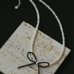 Bow Rice Freshwater Pearl Necklace-Gembea Jewelry