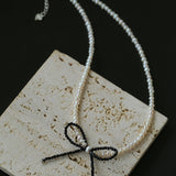 Bow Rice Freshwater Pearl Necklace-Gembea Jewelry