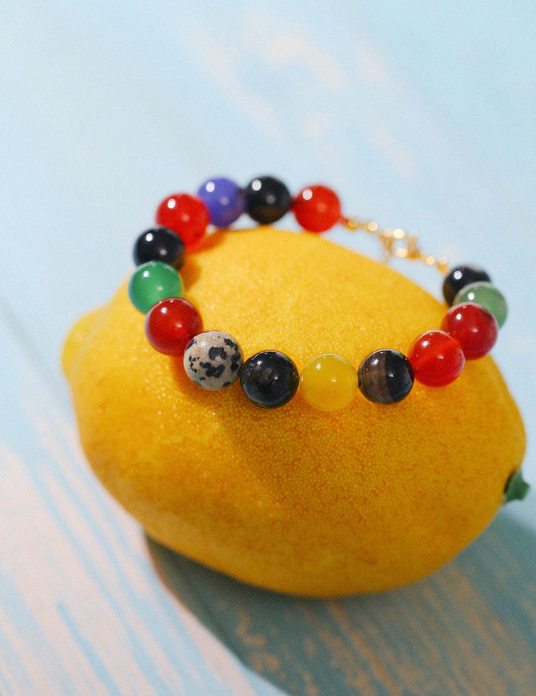 Spring Heartbeat Colored Stone Beaded Bracelet - Gembea Jewelry