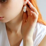 Lava Metal Baroque Pearl Drop Earrings