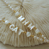 Custom White Shell Letter Pearl Necklace