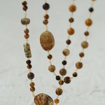 Long Woven Picture Stone Necklace