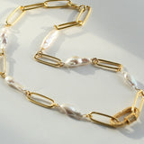 Baroque Pearl Chain Necklace