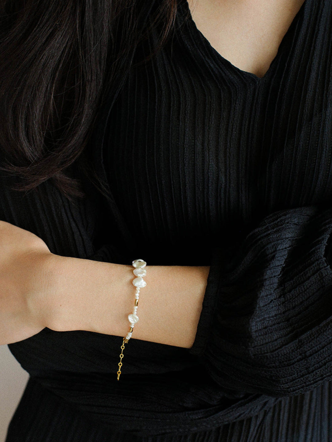 Simple Freshwater Rice Pearl Bracelet