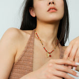 Peace Dove Pendant Agate Beaded Necklace-Gembea Jewelry