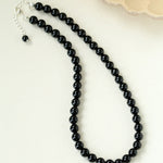 Classic Black Agate Beaded Necklace-Gembea Jewelry