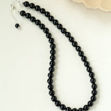 Classic Black Agate Beaded Necklace-Gembea Jewelry
