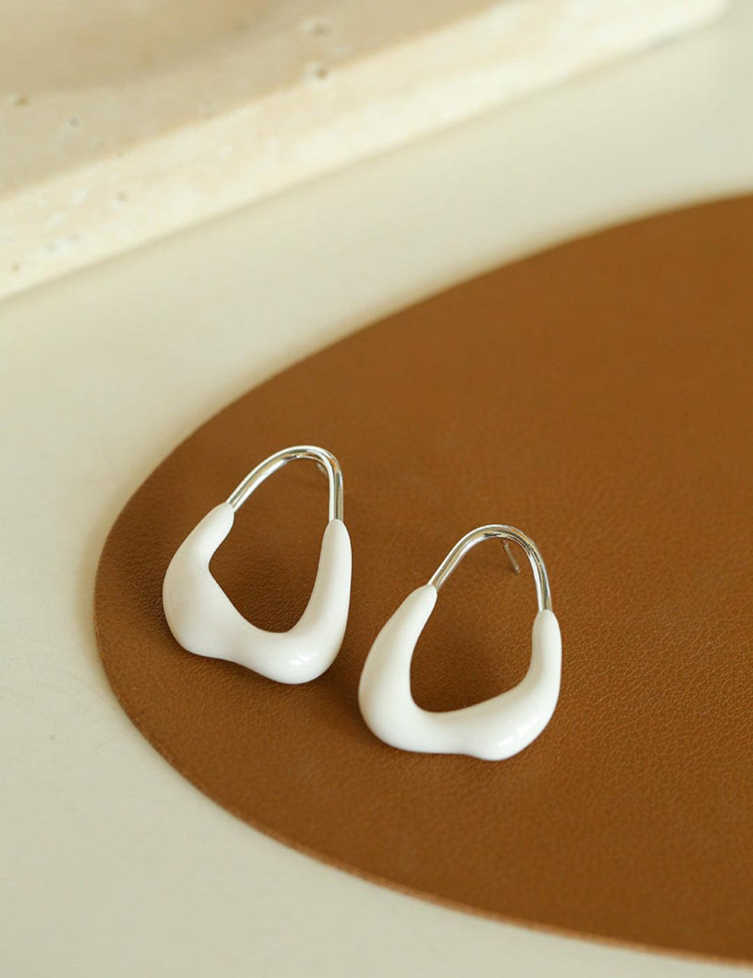 Geometric Enamel Glaze Earrings - Gembea Jewelry