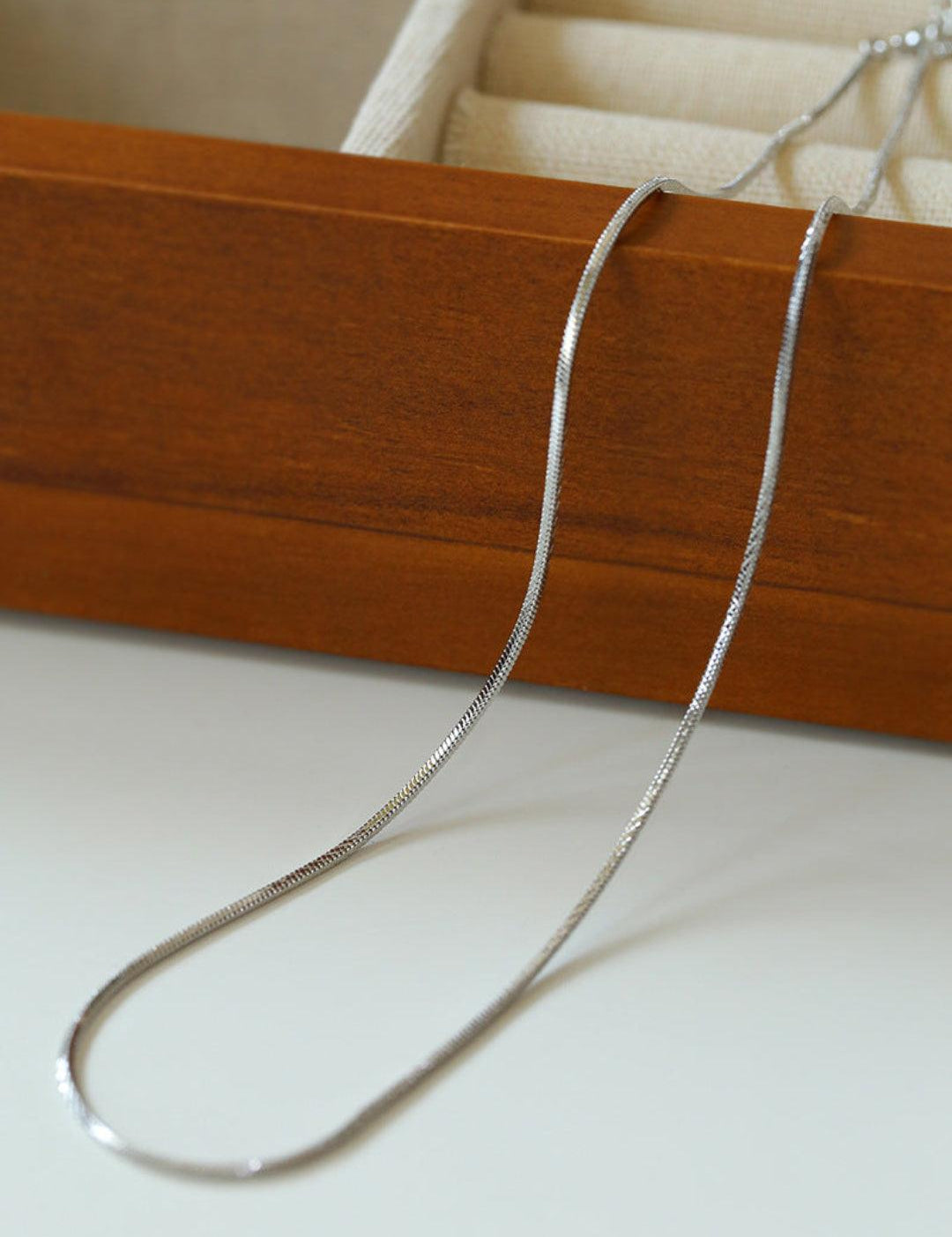 Simple Snake Bone Chain Necklace - Gembea Jewelry