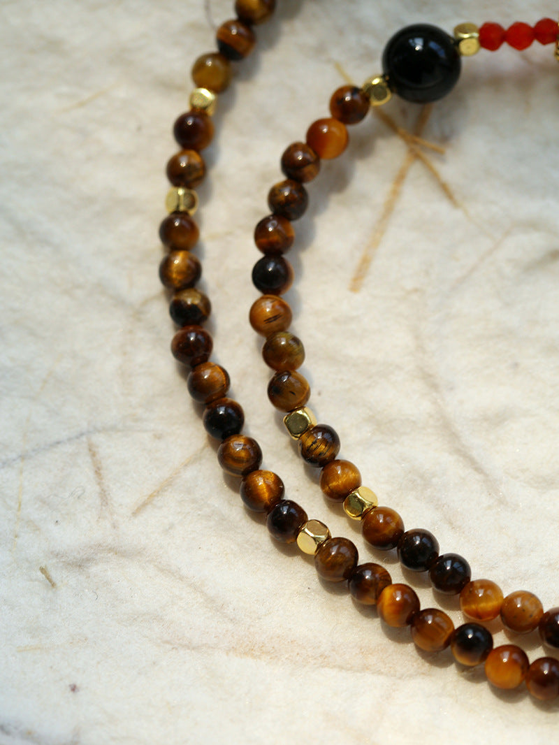 Summer Elephant Pendant Stone Beaded Necklace-Gembea Jewelry