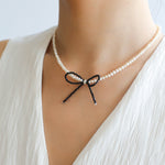 Bow Rice Freshwater Pearl Necklace-Gembea Jewelry