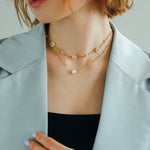 Overlay Natural Pearl Pendant Necklace