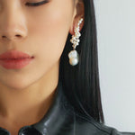 Hand-woven Baroque Winding Pearl Earrings