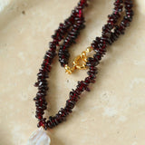 Irregular Garnet Baroque Drop Necklace